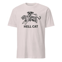 Vintage Cowgirl Hell Cat T-Shirt in ice grey with retro tiger graphic