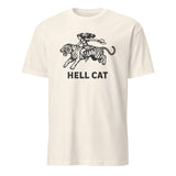 Vintage Cowgirl Hell Cat T-Shirt in natural with retro tiger graphic