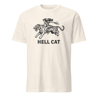 Vintage Cowgirl Hell Cat T-Shirt in natural with retro tiger graphic
