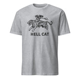 Vintage Cowgirl Hell Cat T-Shirt in sport grey with retro tiger graphic