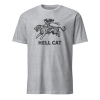 Vintage Cowgirl Hell Cat T-Shirt in sport grey with retro tiger graphic