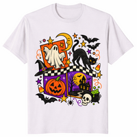 Vintage halloween shirt in ice grey