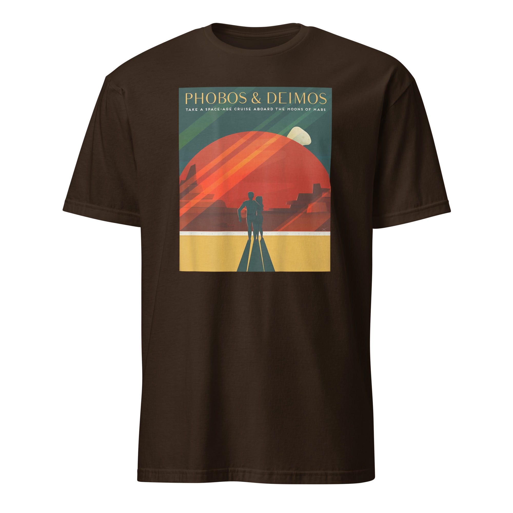 Cuccico Vintage Mars Travel Poster Tee Retro Style in Dark Chocolate