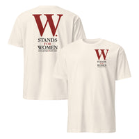 Vintage political shirt featuring W Stands For Women back print design