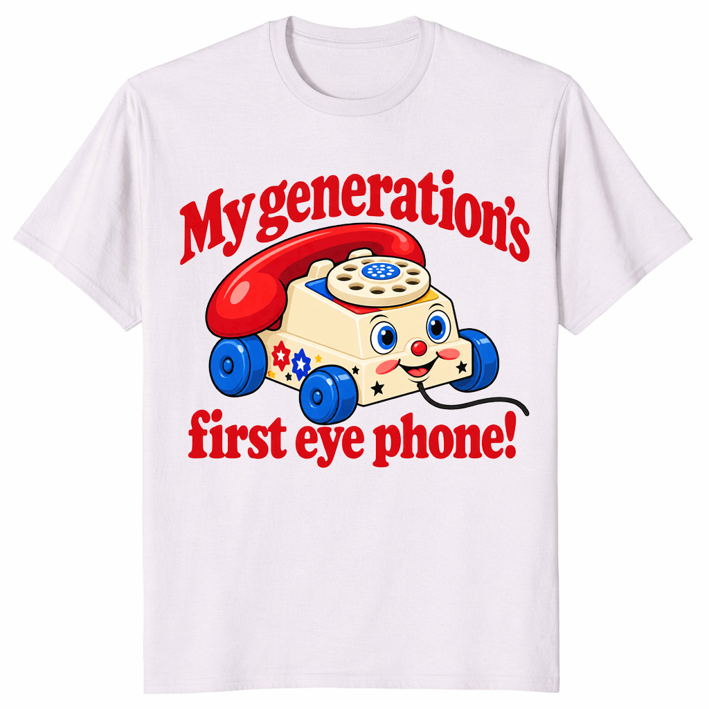 Vintage telephone shirt in ice grey