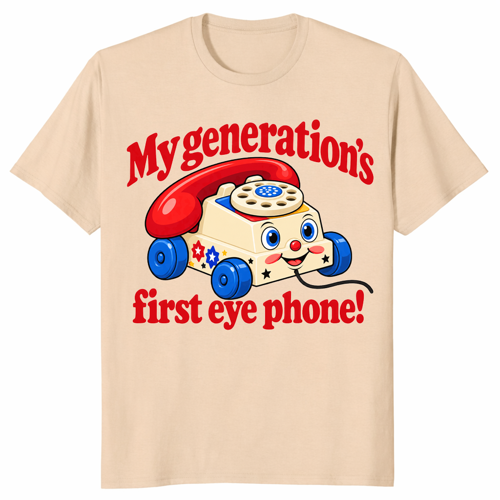 Vintage telephone shirt in sand