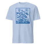 Cuccico Vintage Wildflowers Retro Flowers Shirt in Light Blue with pressed flower illustration