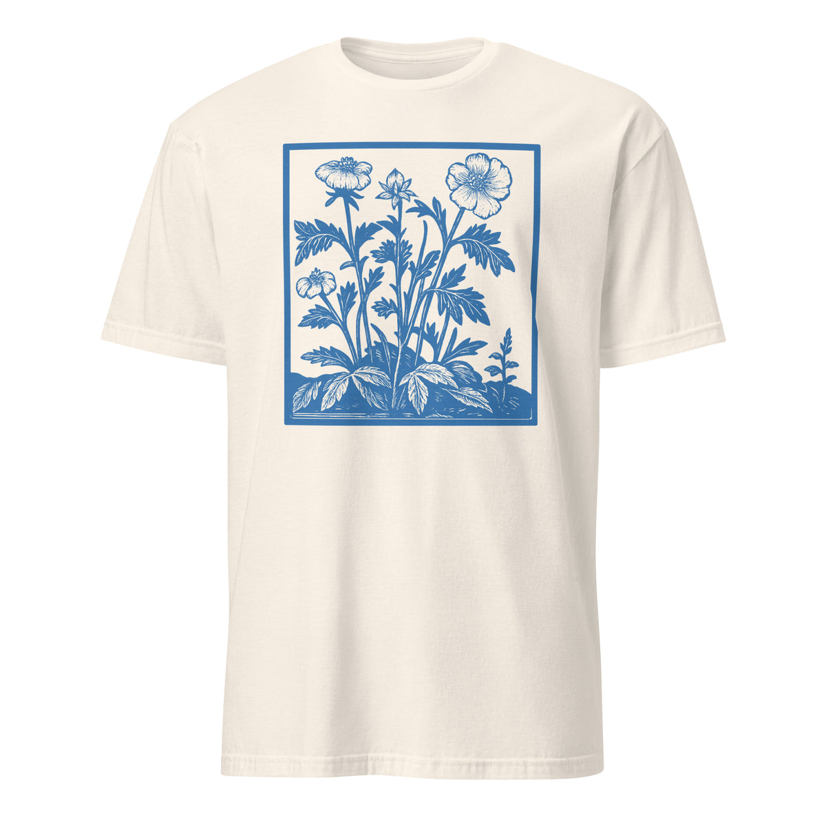 Cuccico Vintage Wildflowers Retro Flowers Shirt in Natural cream color with botanical wildflowers print