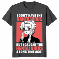 Viral anime meme shirt with Hanta Virus and Hentai Virus parody text