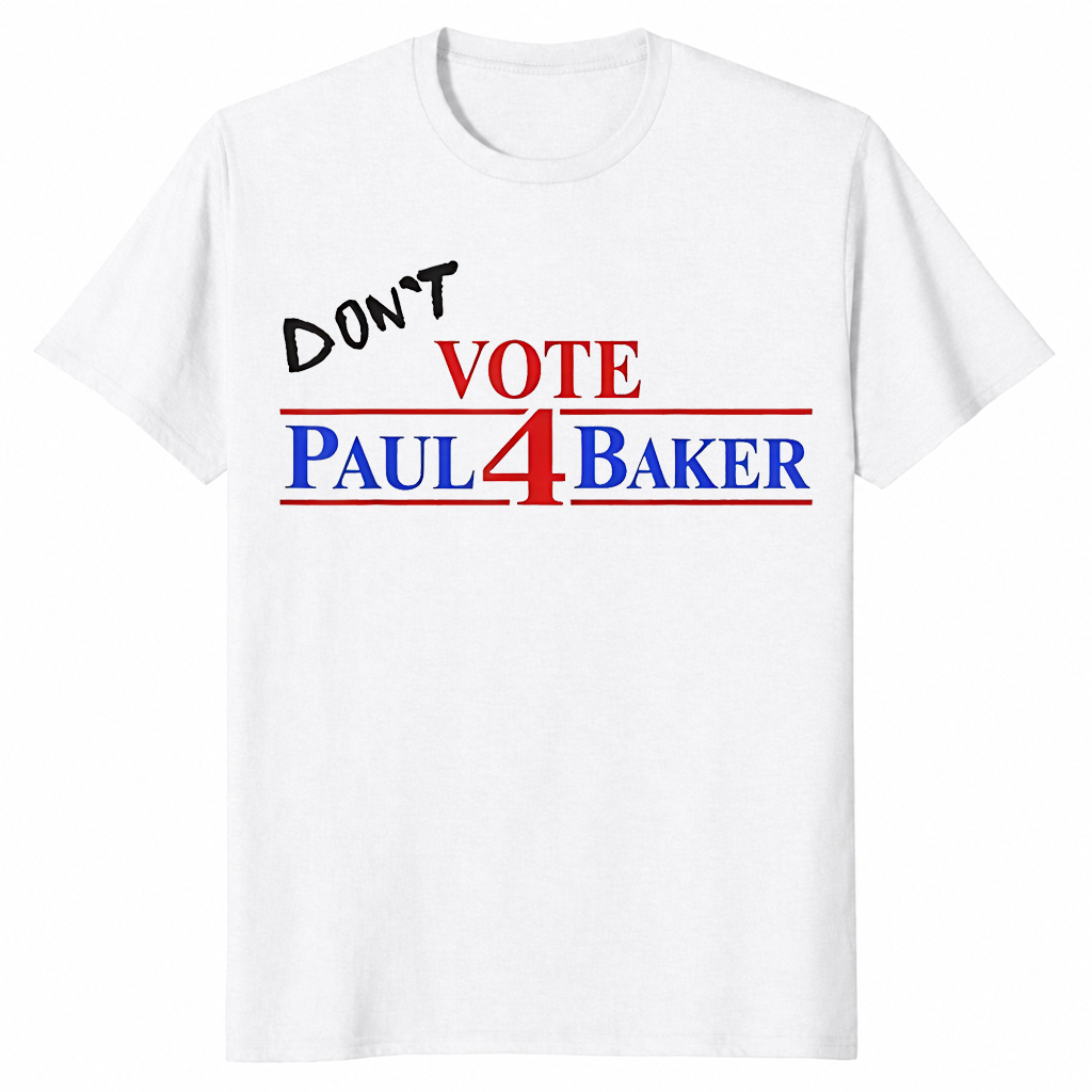 Vote 4 Paul Baker shirt in white