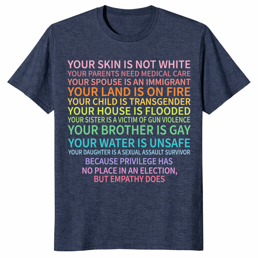 Vote as if rights shirt heather navy