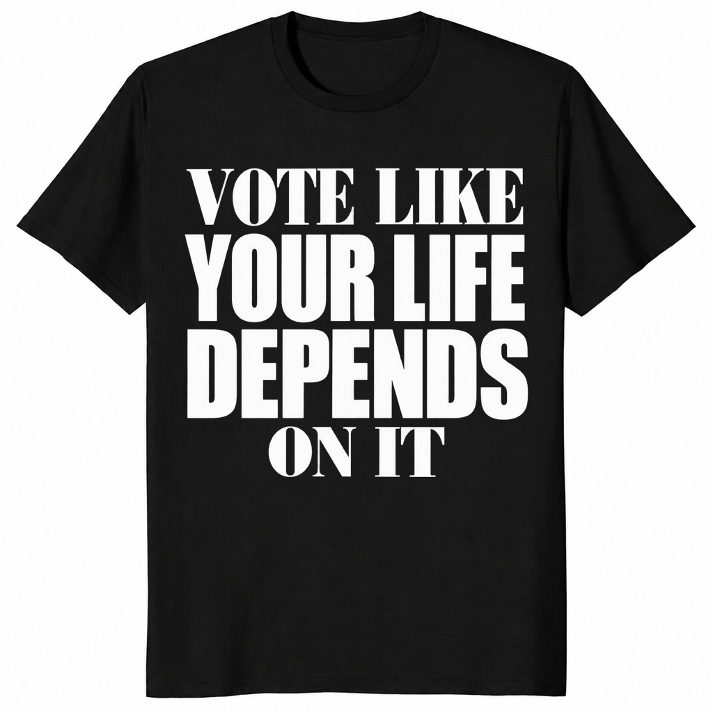 Vote like your life shirt in Black