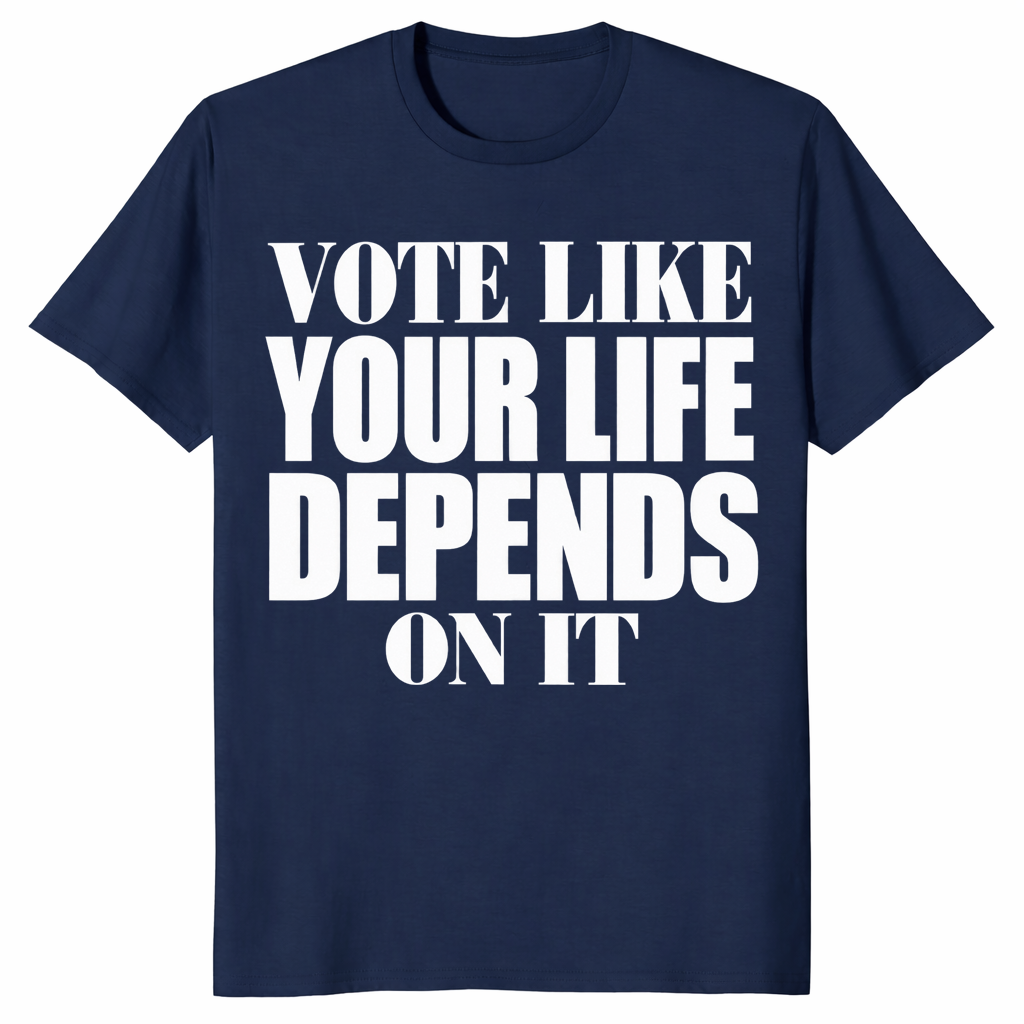 Vote like your life shirt in Navy