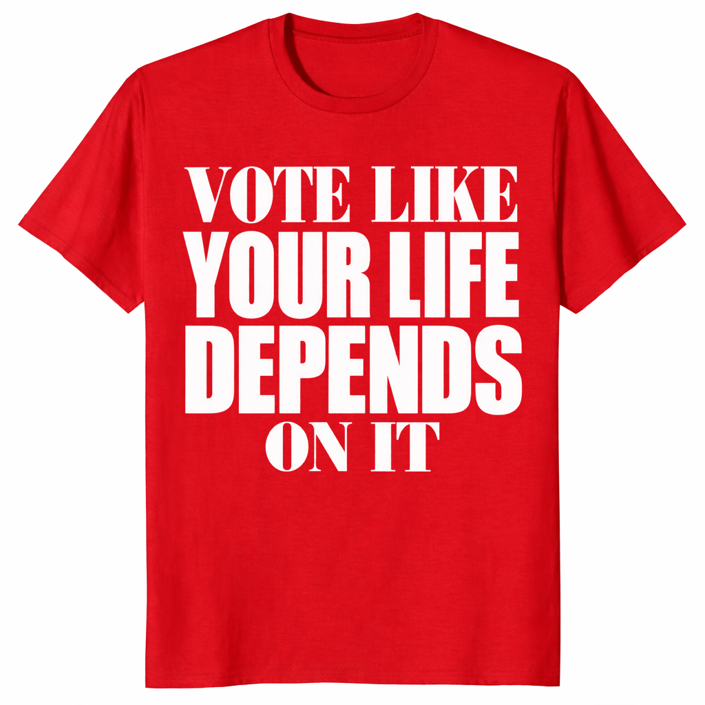 Vote like your life shirt in Red