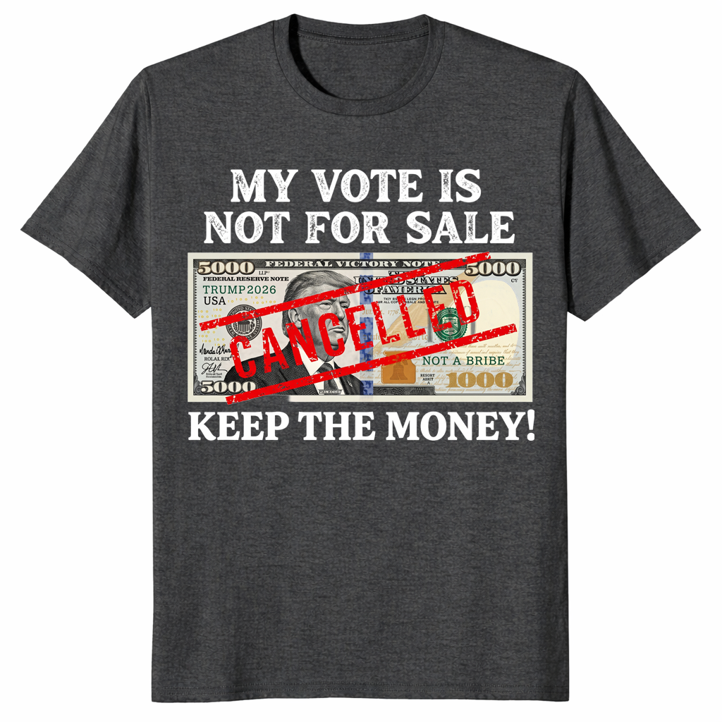 Vote not for sale shirt in dark heather grey