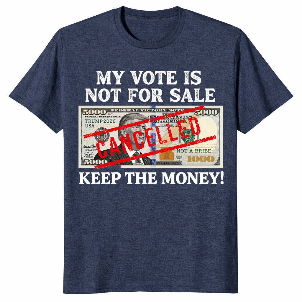 Vote not for sale shirt in heather navy