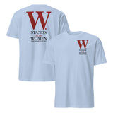 George W Bush W Stands For Women shirt with bold red and black political design