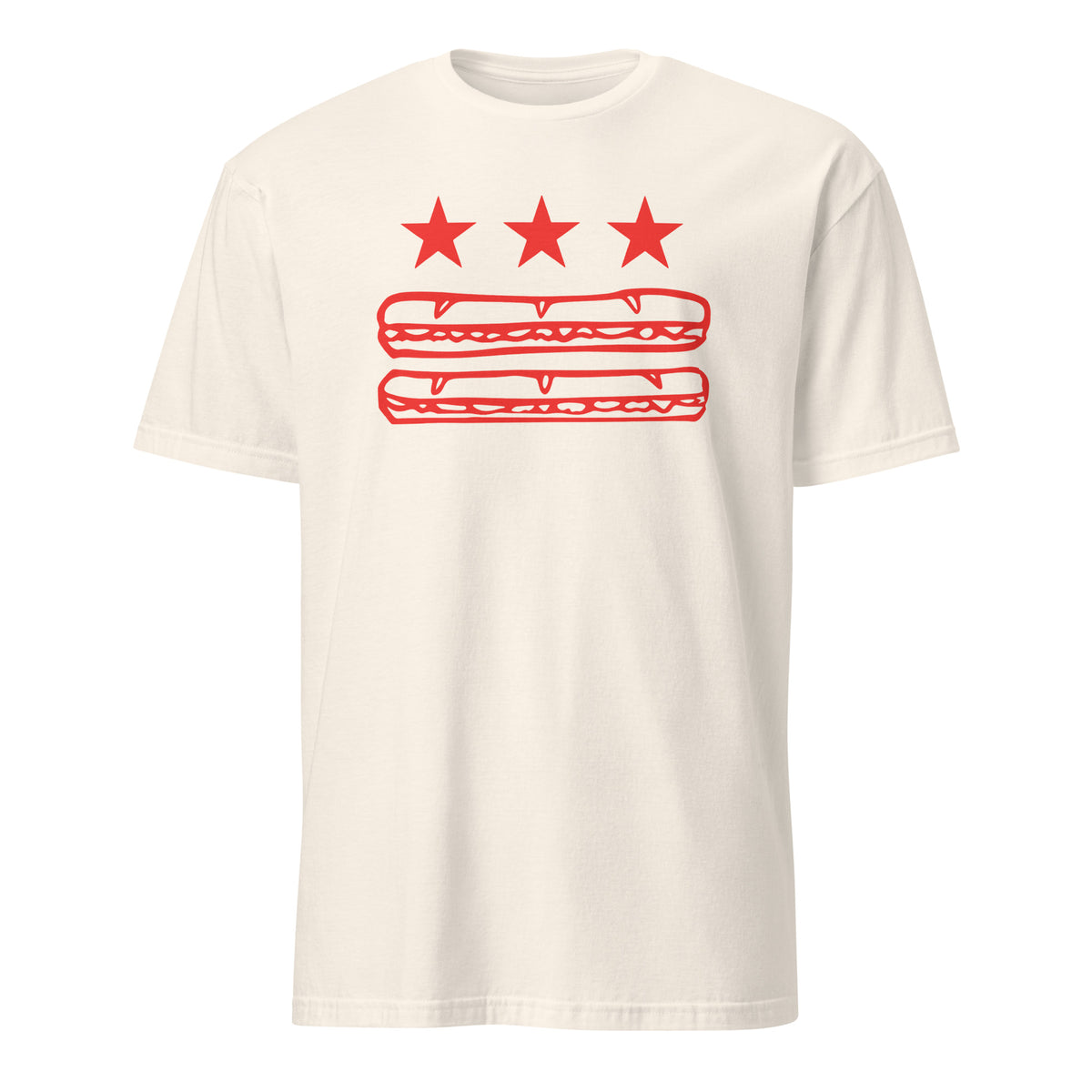 Sand color DC Flag Sub Sandwich Shirt, Sandwich Guy protest parody tee by Cuccico