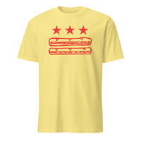 Cornsilk color Washington DC foodie protest tee featuring Sandwich Guy parody design by Cuccico