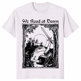We read at dawn frog shirt in ice grey