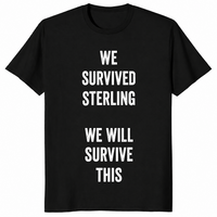 We Survived Sterling shirt in black with We Will Survive This text