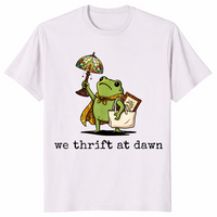 Ice Grey We Thrift At Dawn shirt with a funny frog thrifting collector graphic