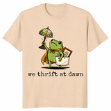 Sand We Thrift At Dawn shirt with a funny frog thrifting collector graphic