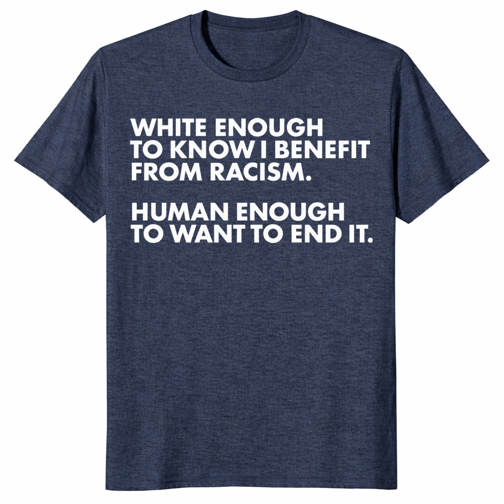 White Ally Shirt in heather navy