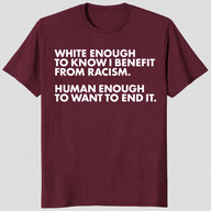 White Ally Shirt in maroon