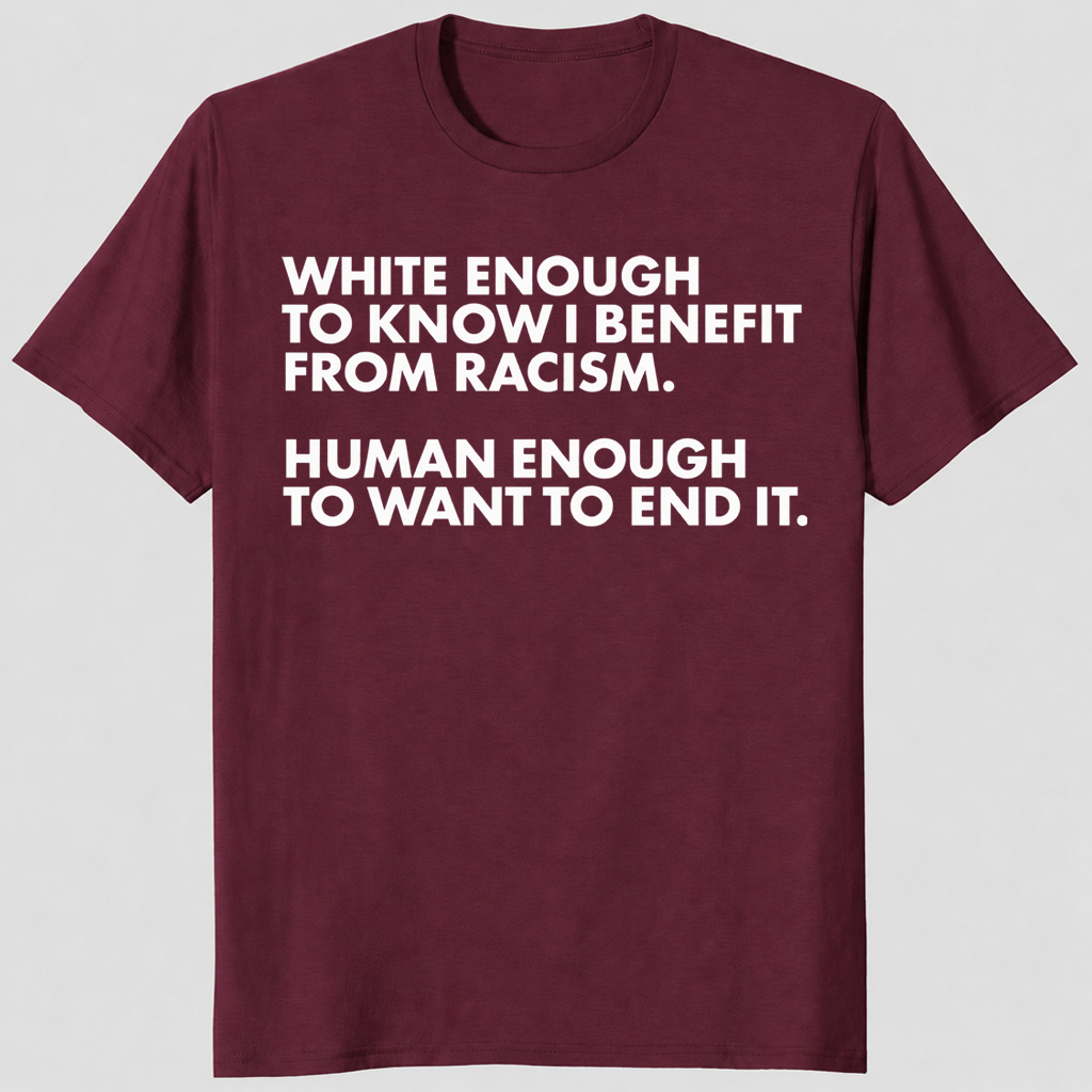 White Ally Shirt in maroon