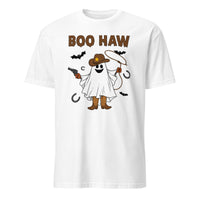 Boo Haw Shirt in White – Ghost Cowboy Spooky Fall Western Tee by Cuccico