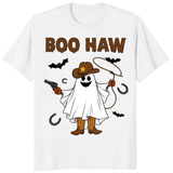 Boo Haw Shirt in White – Ghost Cowboy Spooky Fall Western Tee by Cuccico