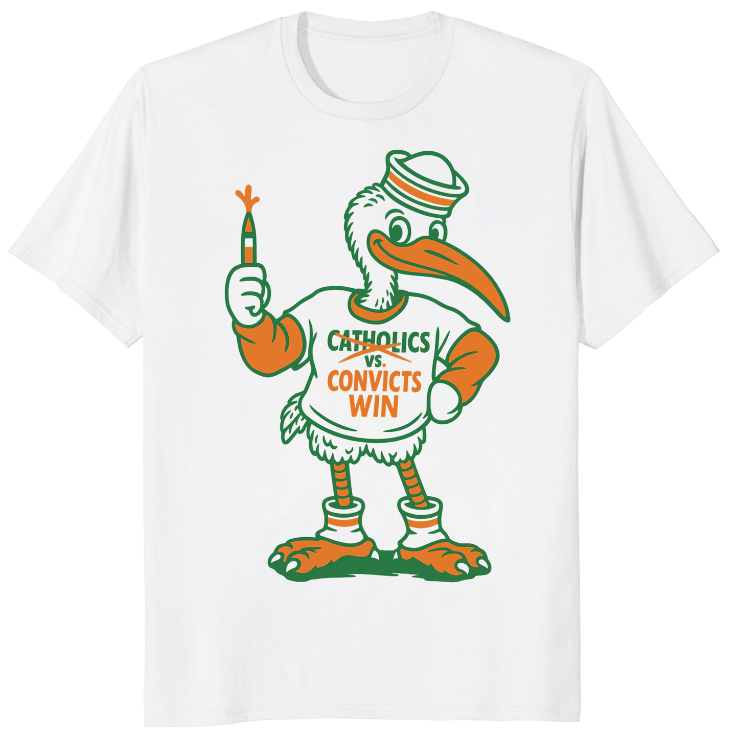 Convicts Win Tee in White – Barstool T-Shirt by Cuccico