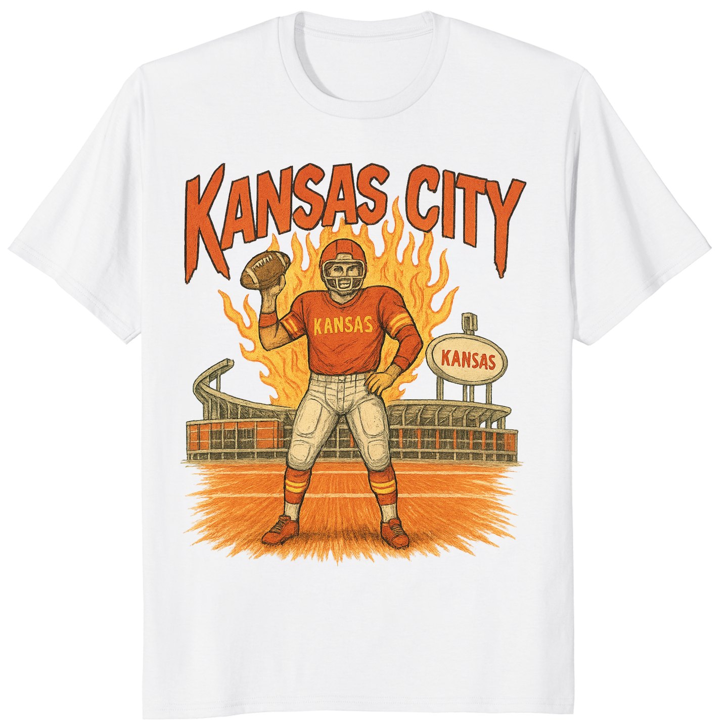 Cuccico Kansas City Football Vintage Graphic Tee in White