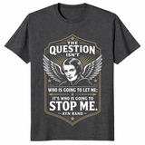 Who is going to stop me Ayn Rand quote shirt with winged graphic design
