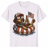 Wiener Dog Lover Gift tee for July 4th with funny USA dachshund graphic