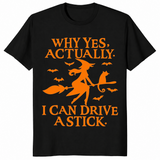 Witch Driving Stick Shirt in black