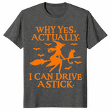 Witch Driving Stick Shirt dark heather