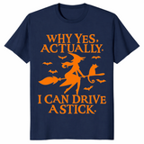 Witch Driving Stick Shirt in navy