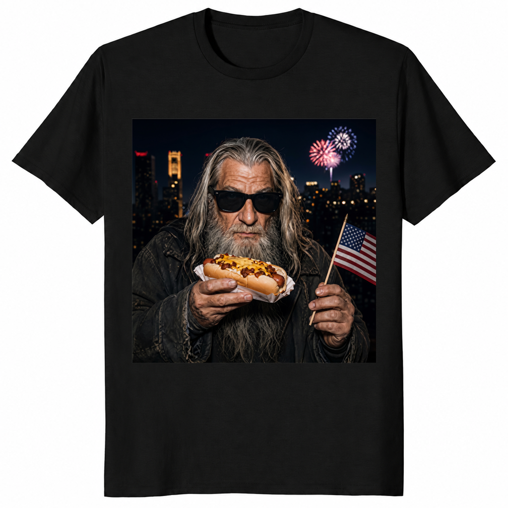Wizard Hot Dog 4th of July Shirt | Funny Fantasy Patriotic Tee | Cuccico