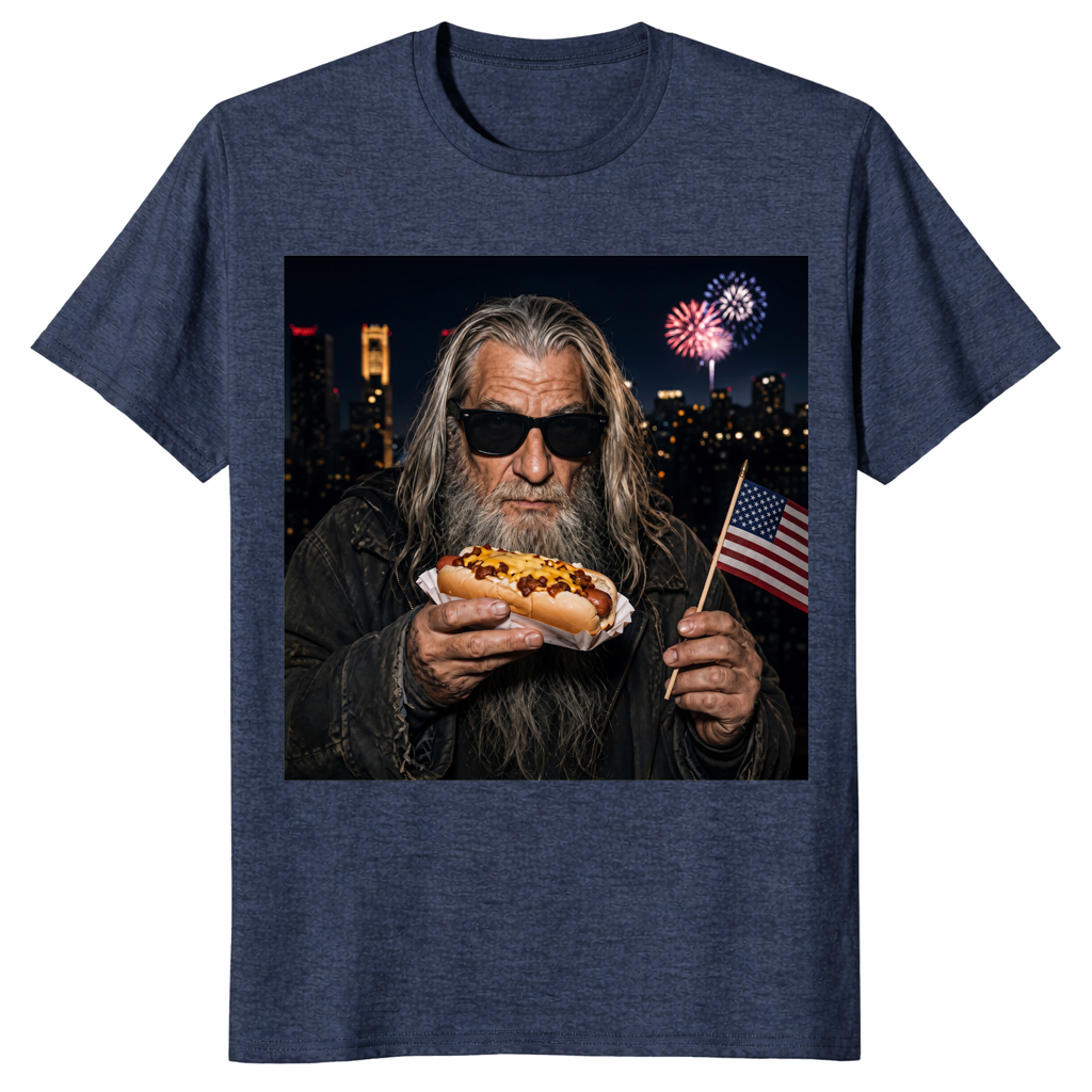 Wizard Hot Dog 4th of July Shirt | Funny Fantasy Patriotic Tee | Cuccico