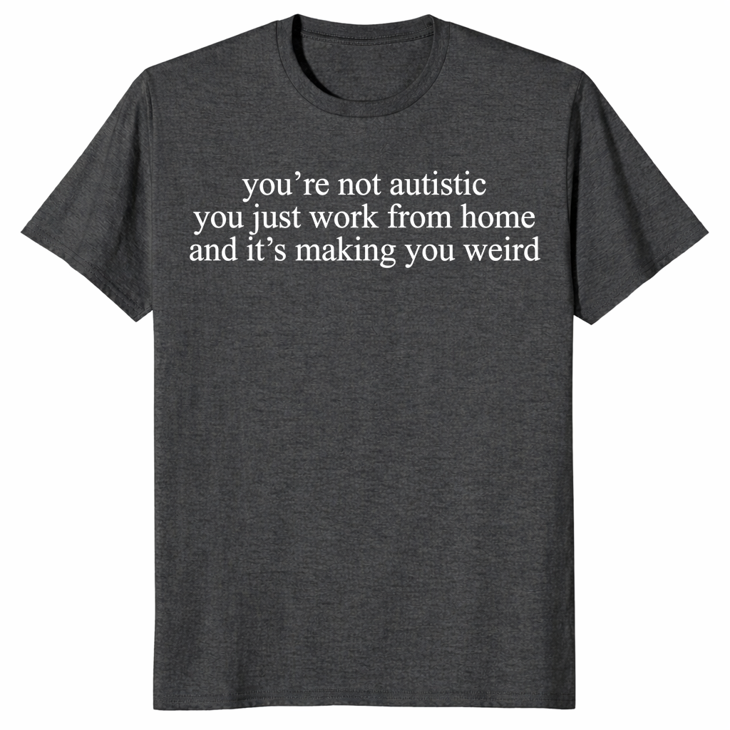 Work from home shirt in dark heather grey
