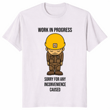 Work in progress funny construction shirt ice grey