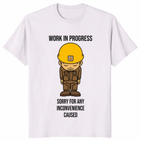 Work in progress funny construction shirt ice grey