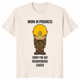 Work in progress funny construction shirt in natural