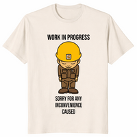 Work in progress funny construction shirt in natural