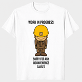 Work in progress funny construction shirt in white