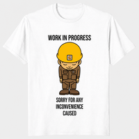 Work in progress funny construction shirt in white