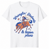 Wranglin students shirt in white