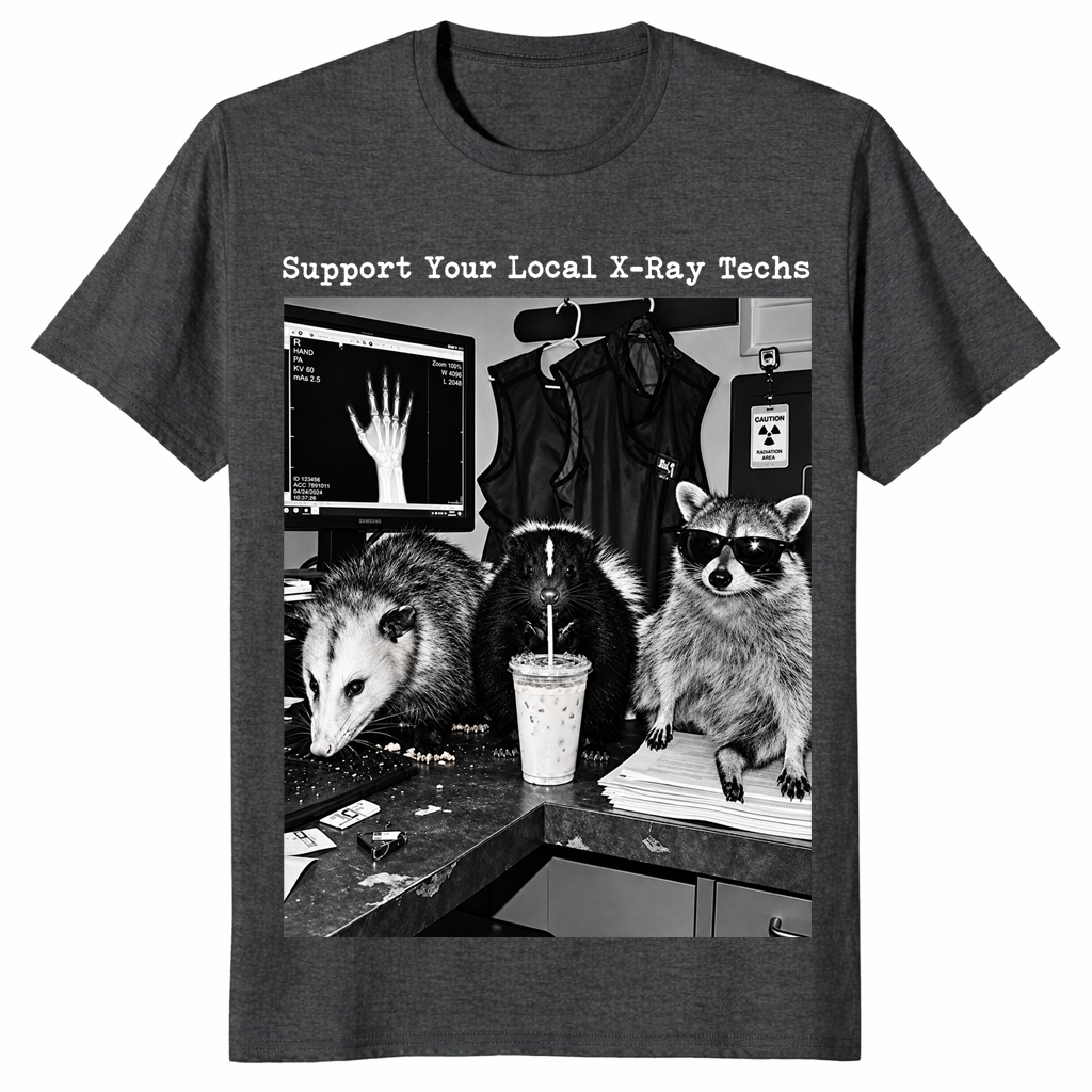 X-ray tech shirt in dark heather grey